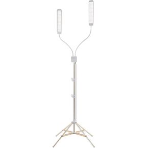 GLAMCOR Revolution X Portable LED Lighting Kit for Beauty and Skincare | HD 5600K Lighting | Dual-Length arms for Precise Positioning (White/Silver) in Kuwait