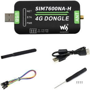 Waveshare SIM7600NA-H 4G DONGLE مع هوائي اتصالات 4G من الدرجة الصناعية ومحيط تحديد المواقع GNSS لأمريكا الشمالية in Kuwait