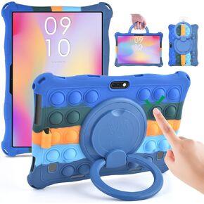حافظة سيليكون DETUOSI لجهاز Dragon Touch Notepad K10، حافظة واقية متعددة الزوايا لجهاز Hoozo Touch 10 بوصة، YELLYOUTH 10 بوصة، Winsing 10 بوصة، WECOOL 10.1 بوصة، ZONKO 10 بوصة، أزرق داكن مبهر in Kuwait