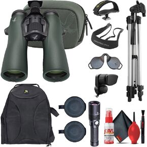 منظار Swarovski 12x42 NL Pure + مسند الجبهة من سواروفسكي + حامل ثلاثي القوائم بطول 6 أقدام + حقيبة ظهر مبطنة + محول حامل ثلاثي القوائم ثنائي العينين + مصباح يدوي + مجموعة تنظيف in Kuwait