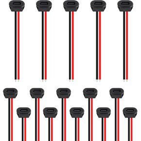 10 قطعة نوع-C أنثى 2Pin USB موصل نوع-C مقاوم للماء مع مقبس الإناث شحن سريع جاك شحن ميناء USB-C شاحن التوصيل المقبس in Kuwait