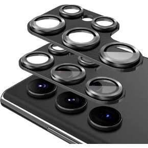 Suoman 2-Pack for Samsung Galaxy S22 Ultra 5G Lens Protector, Premium Tempered Glass Glitter Diamond Metal Camera Lens Protector for Samsung Galaxy S22 Ultra 5G 6.8 Inch - Black