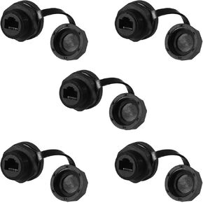 2 قطعة كابل إيثرنت LAN موصل CAT5/5e/6 RJ45-8P لوحة صناعية محمية جبل حاجز التغذية من خلال مقرنة مع غطاء مقاوم للماء IP67 مقاوم للغبار معيار صناعي خارجي in Kuwait