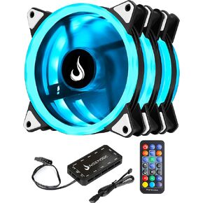 3X مروحة تبريد لحالة الكمبيوتر - وضع الارتفاع - ذكي - 120 مم - RGB - اللوحة الأم 12 فولت - جهاز التحكم عن بعد in Kuwait