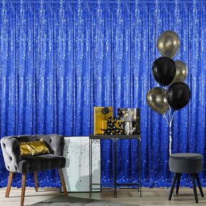 4 Panels Sequin Backdrop Curtain 2 ft x 8 ft, Backdrop Curtain for Party Sequin Backdrop Glitter Curtain for Congrats Grad Graduation Party Decorations, Birthday, Wedding (Black, Gold)