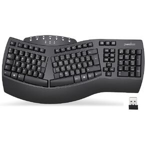 Perixx PERIBOARD-512W ES USB Teclado Ergonomico - 19.09x9.29x1.97 Inches - Blanco - QWERTY Español, White in Saudi Arabia