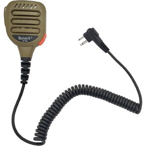 Rataok IP65 مكبر صوت مقاوم للماء على الكتف لموتورولا cp200 CLS 1110 1140 cp185 cp200d dlr1060 bpr40 dep450 dp1400 (2 دبوس لون القهوة الداكنة) in Kuwait