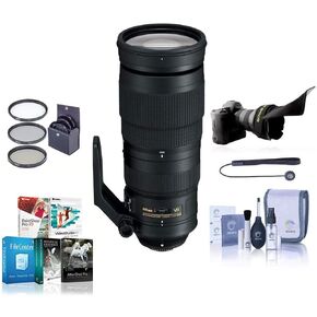 عدسة تكبير نيكور من نيكون 200-500 ملم f/5.6E ED AF-S VR Zoom NIKKOR - ضمان الولايات المتحدة الأمريكية - حزمة مع طقم فلتر 95 مم، ظل عدسة مرنة، مجموعة تنظيف، سلسلة قيادة قبعة، حزمة برامج in Kuwait