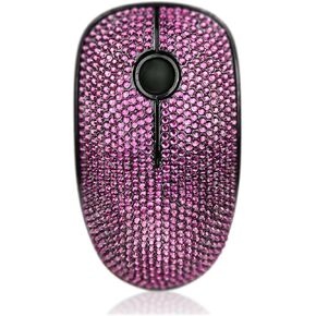 Luxury Bling Dazzling Crystal Rhinestone 2.4G Wireless Mouse for Laptop, Notebook, PC, Computer, MacBook, Girls Gift - AB Blue in Kuwait