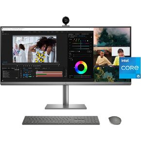 كمبيوتر HP Envy الكل في واحد مقاس 34 بوصة، شاشة WUHD، Intel Core i5-12400، ذاكرة الوصول العشوائي 16 جيجابايت، 512 جيجابايت SSD، رسومات NVIDIA GeForce GTX 1650، Windows 11 Home، 34-c1010 (2023)، فضي (متجدد) in Kuwait