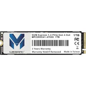 محرك الأقراص الصلبة الداخلي MegaPC PCIe SSD 4 تيرابايت NVMe M.2 2280، واجهة PCIe Gen 4.0 x4، سرعة تصل إلى 7000 ميجابايت/ثانية، تخزين وتوسيع الذاكرة لأجهزة الكمبيوتر المكتبية والكمبيوتر المحمول AIO in Kuwait