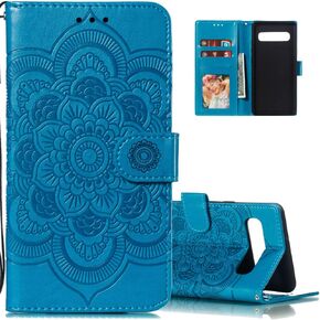 LEECOCO for Galaxy S10e Case Mandala Embossing Luxury PU Leather Flip Notebook Wallet Bookstyle Magnetic Stand Card Slot Folio Bumper Protection Cover for Samsung Galaxy S10e Mandala Black LD in Kuwait
