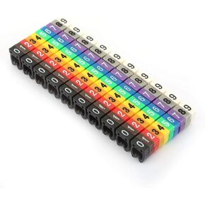 Fafeicy Wire Markers, 100 PCS KCM-6MM 6 Square, Plastic Wire Number Labels for Marking Color Coded Cables in Kuwait