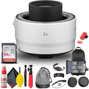 Canon Extender RF 2X Starter (4114C002) Bundle | For Photography & Extended Reach + 64GB Memory Card + Backpack + Tripod + Cleaning Kit + Card Reader + Cap Keeper + More in Saudi Arabia
