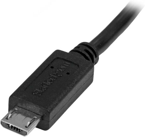 StarTech.com 0.5m 20in Micro-USB Extension Cable - M/F - Micro USB Male to Micro USB Female Cable (USBUBEXT50CM), Black in Saudi Arabia