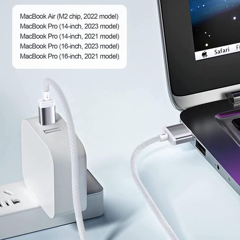 كيبل شحن سريع 140 واط USB C الى مغناطيسي 3 لاجهزة ماك بوك اير (M2 و2023 و2022) وماك بوك برو 16 انش و14 انش (2023، M2)، ماك بوك برو (16 انش، M2، 2022)، 14 انش و16 انش ماربوك برو (2023) 21), 2.2.), 0 in Kuwait
