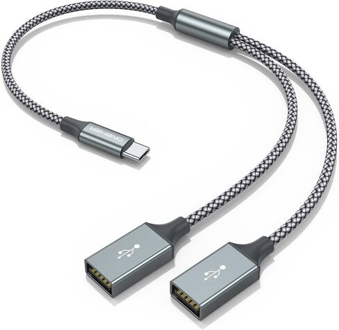 USB C Male to Dual USB Female Cable Adapter,Thunderbolt 3 to Double Type A 2.0 OTG Splitter Cord Converter Multiple Hub for,Microsoft Surface GO,S23 Tab,MacBook Pro,iPad Air 4 5 Mini 6 in Kuwait