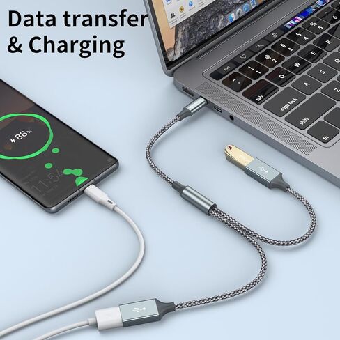 USB C Male to Dual USB Female Cable Adapter,Thunderbolt 3 to Double Type A 2.0 OTG Splitter Cord Converter Multiple Hub for,Microsoft Surface GO,S23 Tab,MacBook Pro,iPad Air 4 5 Mini 6 in Kuwait