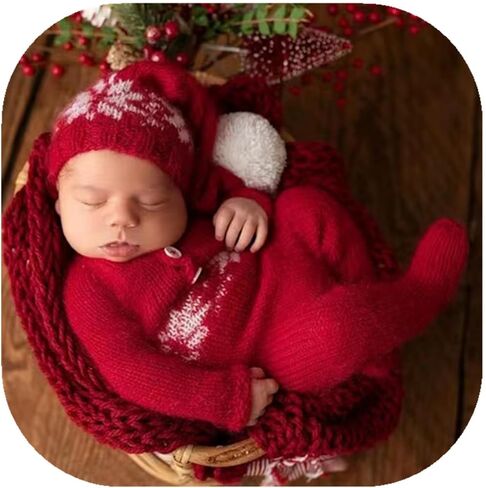Vemonllas الوليد التصوير زي عيد الميلاد الوليد الطفل التقطت الصور الدعائم سانتا قزم صبي فتاة X-mas صور الانتحال مجموعة in Kuwait