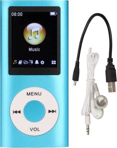 MP3 Player, 64GB Music Player Lossless Music .8 Inch LCD Screen Portable MP3 Music Player, Includes Charging Cable and Earphone, Easy to Carry (Silver) in Kuwait