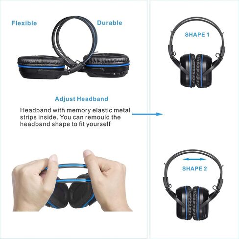 SIMOLIO 2 Pack of IR Wireless Headphones for in Car TV Video Audio Listening, 2 Channel Car DVD Headphones for Kids, Universal Infrared Headphones for Car DVD Headrest Video, AUX Cord, Not Bluetooth in Kuwait