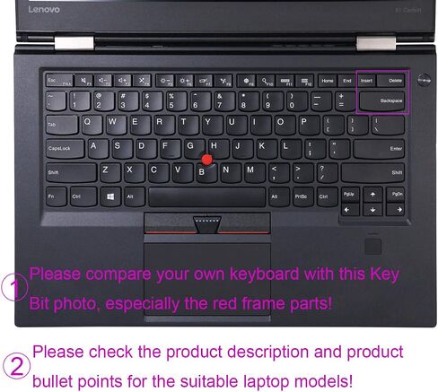 Keyboard Skin Compatible for Lenovo Thinkpad X1 Carbon 14" 2019-2017, ThinkPad X1 Yoga Gen 3 4 5, Thinkpad X1 Extreme 14, ThinkPad T460 T470 T480 T490 T14s, ThinkPad L490 L460 L470 L480 (Ombre Purple) in Saudi Arabia