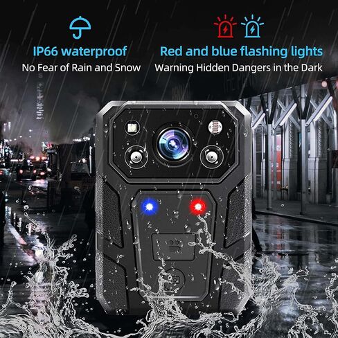 CAMMHD 1296P HD Body Camera with Audio and Video Recording 15Hours, 32GB Waterproof Night Vision Patrol Body Camera for Law Enforcement in Kuwait
