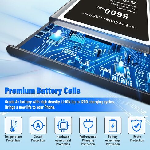 بطارية Galaxy A20 A30 A50 A30S، (محدثة) 5600 مللي أمبير في الساعة EB-BA505ABU بطارية بديلة عالية السعة لهاتف Samsung Galaxy A20 SM-A205، A30 SM-A305، A50 SM-A505، A30s SM-A307 مع مجموعة أدوات إصلاح in Kuwait