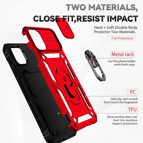SKTGSLAMY for iPhone 11 Case,with Screen Protectors and Camera Cover,[Military Grade] 16ft.Drop Tested Cover with Magnetic Kickstand Protective Case for iPhone 11 6.1 inch, Rose Gold in Saudi Arabia
