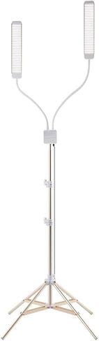 GLAMCOR Revolution X Portable LED Lighting Kit for Beauty and Skincare | HD 5600K Lighting | Dual-Length arms for Precise Positioning (White/Silver) in Kuwait