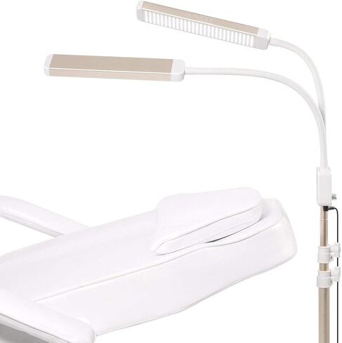 GLAMCOR Revolution X Portable LED Lighting Kit for Beauty and Skincare | HD 5600K Lighting | Dual-Length arms for Precise Positioning (White/Silver) in Kuwait