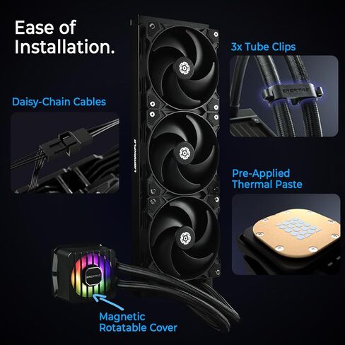مبرد سائل وحدة المعالجة المركزية ENERMAX LIQMAXFLO SR 240 مم A-RGB AIO - مضخة عالية الأداء تصل إلى 3000 دورة في الدقيقة، مروحة VRM 60 مم، مروحة صامتة محسّنة للضغط 120 مم FDB PWM، Intel LGA1700/AMD AM5 جاهزة in Kuwait