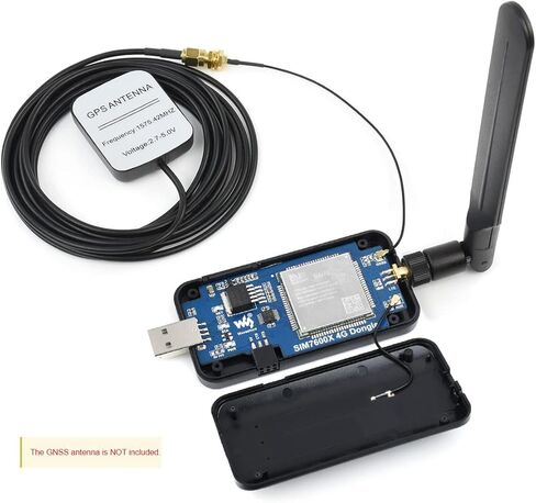 Waveshare SIM7600NA-H 4G DONGLE مع هوائي اتصالات 4G من الدرجة الصناعية ومحيط تحديد المواقع GNSS لأمريكا الشمالية in Kuwait