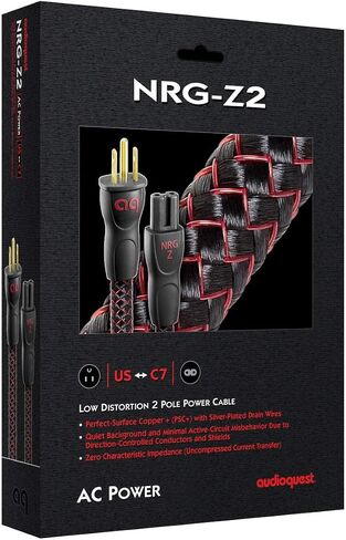 AudioQuest NRG-Z2، كابل طاقة تيار متردد ثنائي القطب منخفض التشوه، 2 متر/6.56 قدم in Kuwait