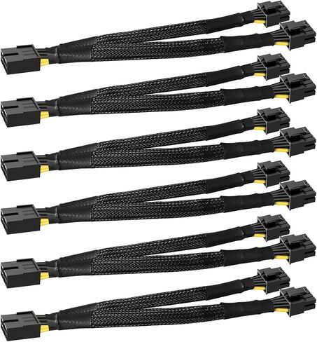 16AWG GPU VGA 8 Pin PCIE Splitter to Dual 8 Pin(6+2) Power Adapter Cable,Pci Express Graphics Card GPU 8Pin Extension Power Sleeved Cable 9inch 1 Pack in Kuwait