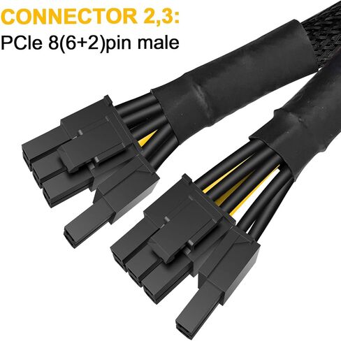 16AWG GPU VGA 8 Pin PCIE Splitter to Dual 8 Pin(6+2) Power Adapter Cable,Pci Express Graphics Card GPU 8Pin Extension Power Sleeved Cable 9inch 1 Pack in Kuwait