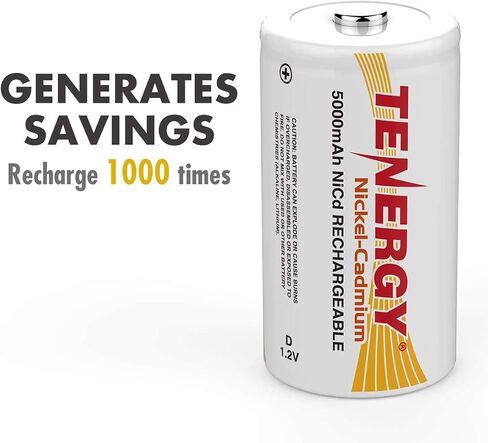 بطاريات Tenergy D مقاس 5000 مللي أمبير في الساعة NiCd قابلة لإعادة الشحن - 16 حزمة in Saudi Arabia
