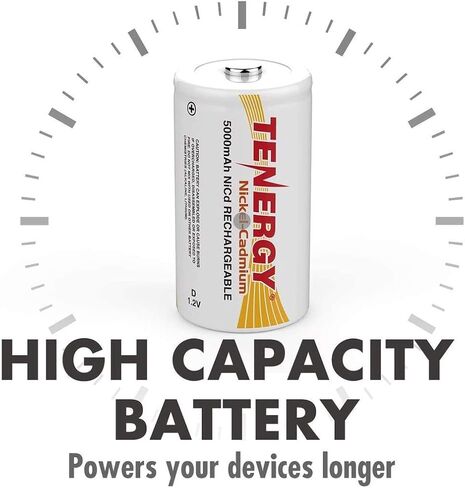 بطاريات Tenergy D مقاس 5000 مللي أمبير في الساعة NiCd قابلة لإعادة الشحن - 16 حزمة in Saudi Arabia