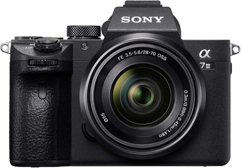 Sony Alpha a7 III Mirrorless Digital Camera Bundle with 28-70mm OSS Lens and FE 50mm f/1.8 Lens, Photo Software Suite, 64GB SD Memory Card, Rechargeable Battery (2-Pack) and Charger, and Bag (6 Items) in Saudi Arabia