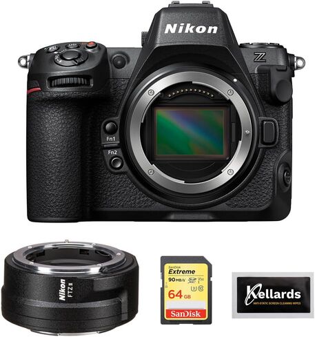 Nikon Z8 Mirrorless Camera (1695) Bundle with Nikon FTZ II Mount Adapter, 64GB Extreme Memory Card, and 5-Pack Wipes in Saudi Arabia