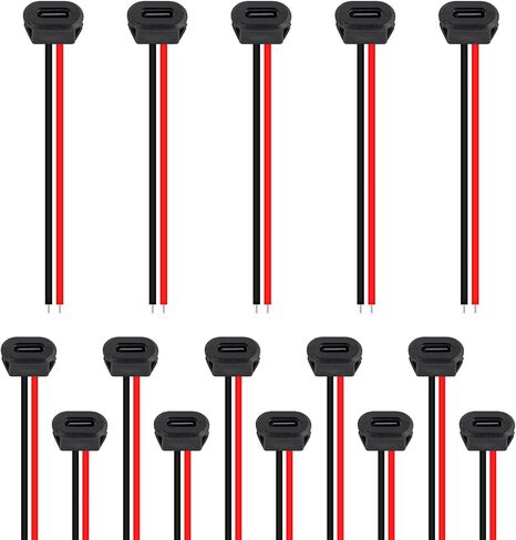 10 قطعة نوع-C أنثى 2Pin USB موصل نوع-C مقاوم للماء مع مقبس الإناث شحن سريع جاك شحن ميناء USB-C شاحن التوصيل المقبس in Kuwait