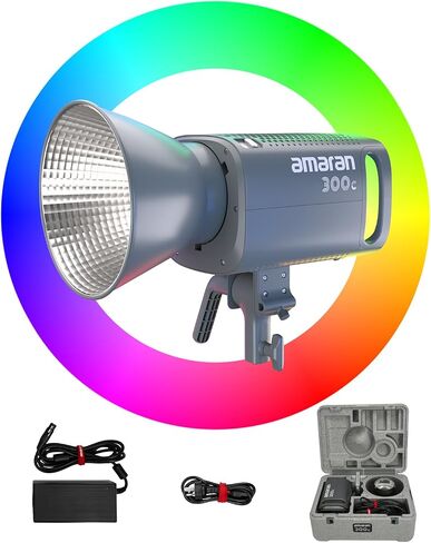 Aputure Amaran 300c Photography Lighting, 300W Full Color RGBWW, Bowens Mount Continuous LED Video Lighting, 26,580 lux @ 1m APP Control, CCT 2,500K-7,500K, Gray in Kuwait