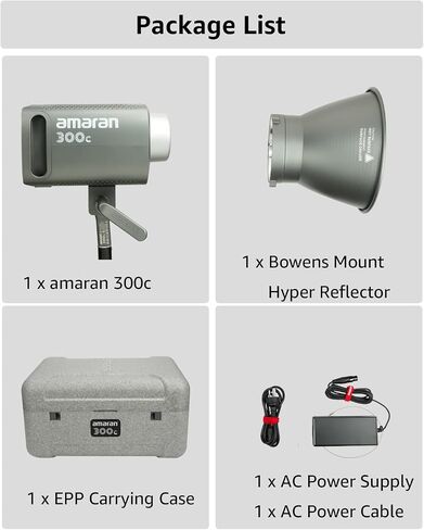 Aputure Amaran 300c Photography Lighting, 300W Full Color RGBWW, Bowens Mount Continuous LED Video Lighting, 26,580 lux @ 1m APP Control, CCT 2,500K-7,500K, Gray in Kuwait