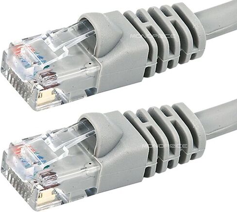 Monoprice 5FT 24AWG Cat6 550MHz UTP Ethernet Bare Copper Network Cable - Gray (Pack of 2) in Saudi Arabia