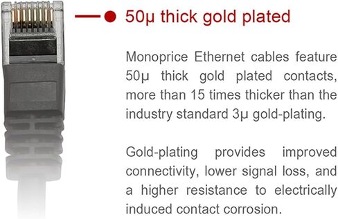 Monoprice 5FT 24AWG Cat6 550MHz UTP Ethernet Bare Copper Network Cable - Gray (Pack of 2) in Saudi Arabia