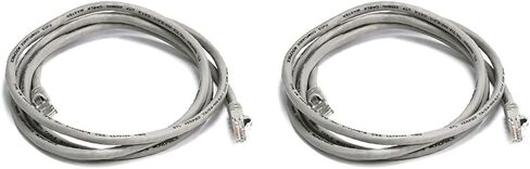 Monoprice 5FT 24AWG Cat6 550MHz UTP Ethernet Bare Copper Network Cable - Gray (Pack of 2) in Saudi Arabia