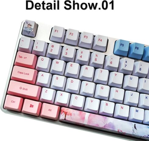 73 قطعة من اغطية مفاتيح انيمي مصبوغة خماسية الوجوه، مجموعة اغطية مفاتيح بي بي تي مع اداة سحب عمود للكيبورد الميكانيكية (اغطية مفاتيح انيمي) in Kuwait