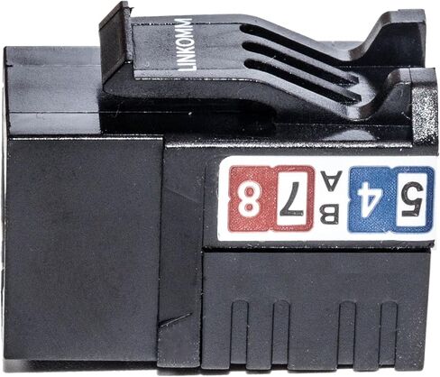 LINKOMM 25-Pack RJ45 Cat6 Slim Profile UTP غير محمي كيستون جاك مع حامل راحة اليد (أسود) in Kuwait