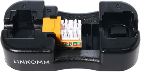 LINKOMM 25-Pack RJ45 Cat6 Slim Profile UTP غير محمي كيستون جاك مع حامل راحة اليد (أسود) in Kuwait