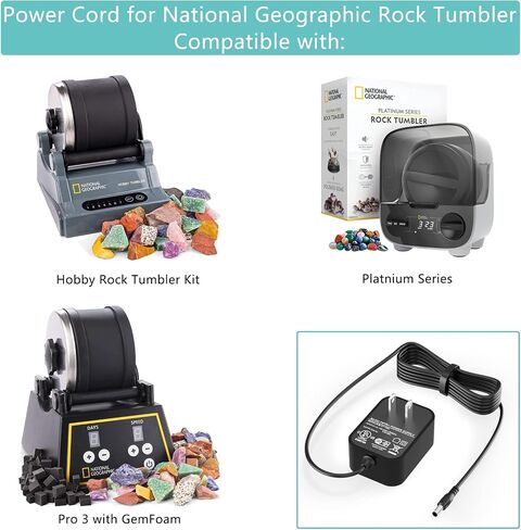 Replacement for National Geographic Rock Tumbler Power Cord Compatible with Rock Tumbler Charger in Saudi Arabia